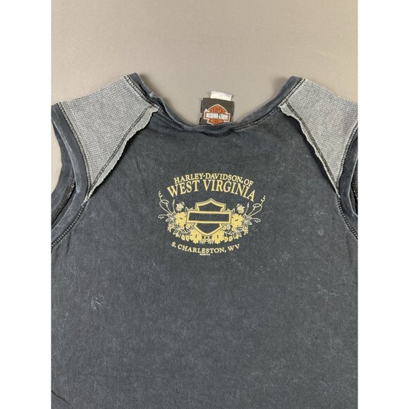 Vintage Y2K Harley Davidson Charleston West Virginia Goth Womens Shirt Art Tee - Picture 6 of 9